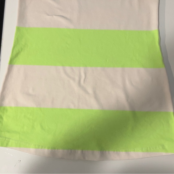 Lululemon Women's Neon Green and White Striped Tank Top Size 6 - Picture 6 of 9